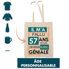 Tote Bag Cadeau Femme Géniale Âge Personnalisable - Planetee