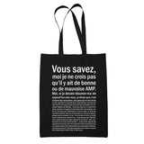 Tote Bag AMP Bonne ou Mauvaise Noir - Planetee
