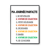 Affiche Voiture de Collection Journée Parfaite | Poster Blanc Décoration Murale - Planetee