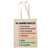 Tote Bag Mots Croisés Journée Parfaite - Planetee