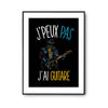 Affiche Guitariste homme j'peux pas Noir - Planetee