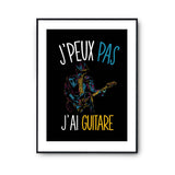 Affiche Guitariste homme j'peux pas Noir - Planetee