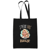 Sac Tote Bag Blonde Je peux pas Noir - Planetee