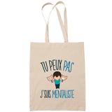 Sac Tote Bag J'peux pas Mentaliste beige - Planetee