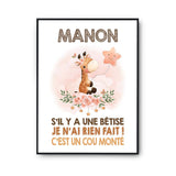 Affiche Manon Cou Monté Girafe - Planetee