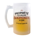 Chope de Bière Propriété de la Meilleure Saxophoniste - Planetee