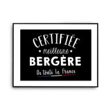 Affiche Bergère Femme Métier Meilleure de France - Planetee