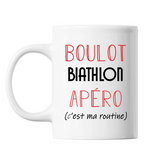 Mug Biathlon C'est ma Routine Blanc - Planetee