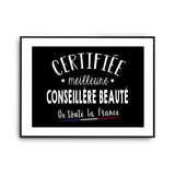 Affiche Conseillère beauté Femme Métier Meilleure de France - Planetee