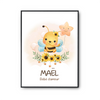 Affiche Maël bébé d'amour abeille - Planetee
