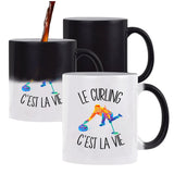 Mug magique Curling c'est la vie Sport | Tasse changement de couleur - Planetee