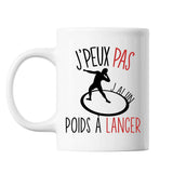 Mug Lancer du poids j'peux pas Blanc - Planetee