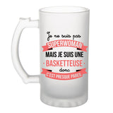 Chope de Bière Je ne suis pas Superwoman, je suis Basketteuse - Planetee