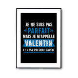 Affiche prénom Valentin homme parfait - Planetee