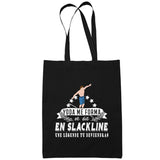 Sac Tote Bag Slackline Légende tu deviendras Noir - Planetee