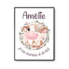 Affiche Amélie Amour et Biberon de Lait Vache - Planetee