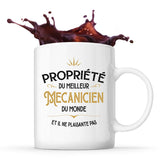 Mug blanc Propriété du Meilleur Mécanicien - Planetee