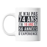 Mug 74 Ans Expérience Blanc - Planetee