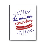 Affiche Sommelier Homme Meilleur du Monde entier Métier - Planetee