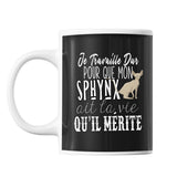 Mug Sphynx Je travaille dur - Planetee