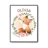 Affiche Olivia Bébé d'amour Renard - Planetee