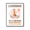 Affiche Catherine Cou Monté Girafe - Planetee