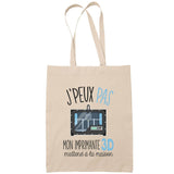 Sac Tote Bag J'peux pas Imprimante 3d beige - Planetee