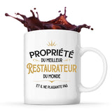 Mug blanc Propriété du Meilleur Restaurateur - Planetee