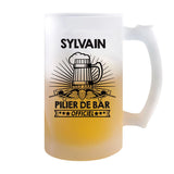Chope de bière Sylvain Prénom Pilier de Bar - Planetee