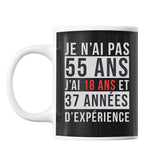 Mug 55 Ans Expérience Noir - Planetee
