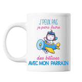 Mug Bêtises avec Parrain Licorne Avion - Planetee