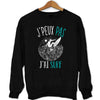 sweat J'peux pas J'ai Surf noir - Planetee