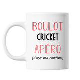Mug Cricket C'est ma Routine Blanc - Planetee