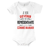 Body Bébé Je veux devenir Représentante comme Maman - Planetee