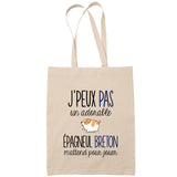 Sac Tote Bag epagneul breton j'peux pas beige - Planetee