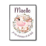 Affiche Maelle Amour et Biberon de Lait Vache - Planetee