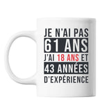 Mug 61 Ans Expérience Blanc - Planetee