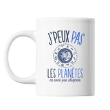 Mug Planètes alignees astrologie j'peux pas Blanc - Planetee