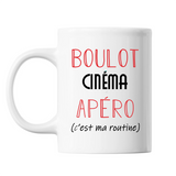 Mug Cinéma C'est ma Routine Blanc - Planetee