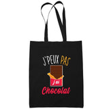 Sac Tote Bag Chocolat Je peux pas Noir - Planetee