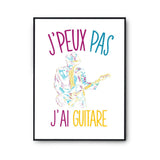 Affiche Guitariste homme j'peux pas Blanc Premium - Planetee