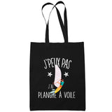 Sac Tote Bag Planche À Voile Je peux pas Noir - Planetee