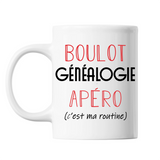 Mug Généalogie C'est ma Routine Blanc - Planetee