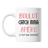Mug Catch MMA C'est ma Routine Blanc - Planetee