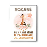 Affiche Roxane Cou Monté Girafe - Planetee