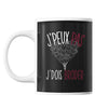 Mug Broder broderie j'peux pas Noir - Planetee