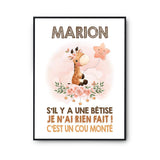 Affiche Marion Cou Monté Girafe - Planetee