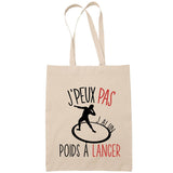 Sac Tote Bag J'peux pas Lancer du poids beige - Planetee