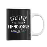 Mug Homme Ethnologue Meilleur de France | Tasse Noire métier - Planetee