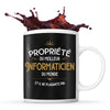 Mug noir Propriété du Meilleur Informaticien - Planetee